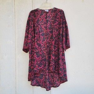 lularoe floral kimono duster cardigan size small